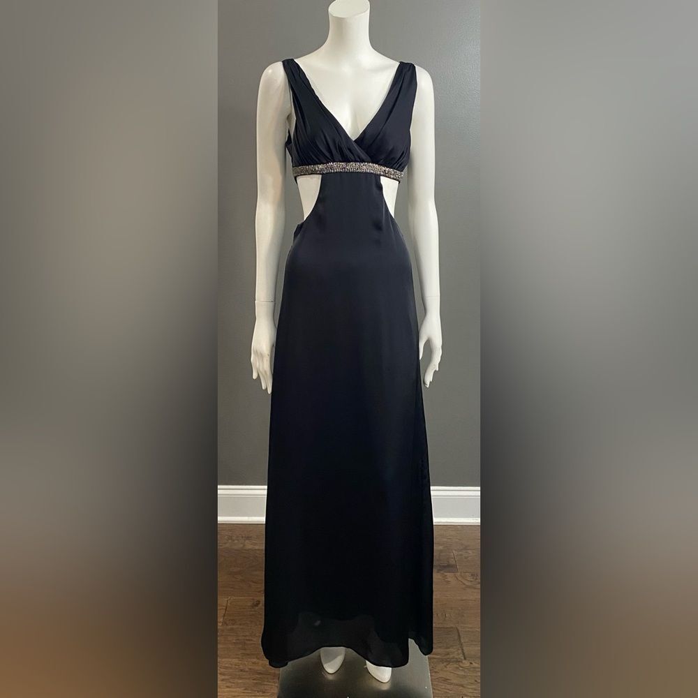 BCBGeneration Black Maxi Dress with Beaded Waist